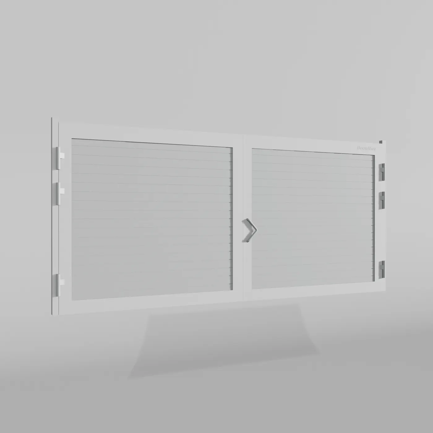 Распашные ворота DoorHan 3200х1800 цвета RAL 9003 (белый) с дизайном «доска» с автоматикой