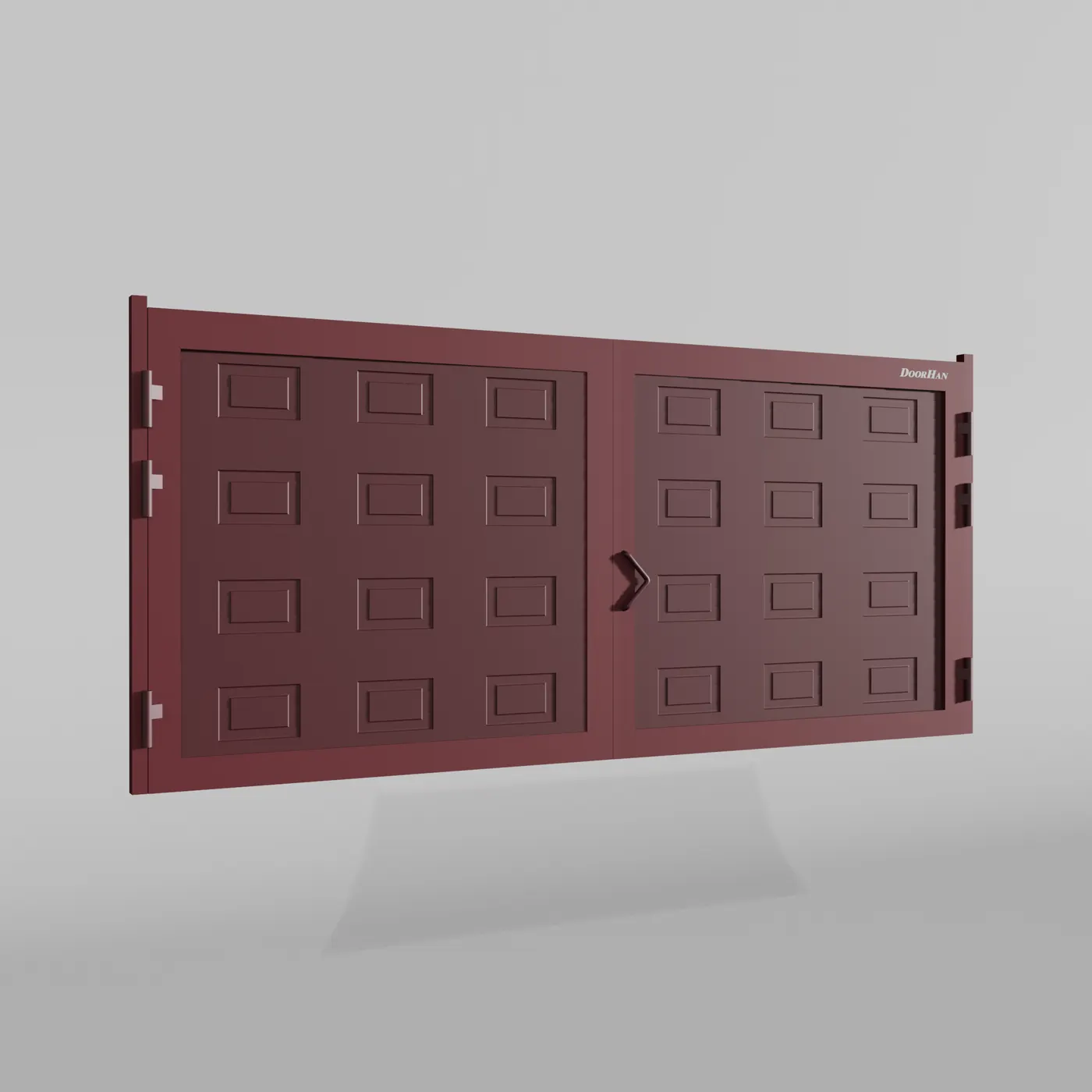 Распашные ворота DoorHan 4500х1900 цвета RAL 3005 (бордовый) с дизайном «филенка» с автоматикой